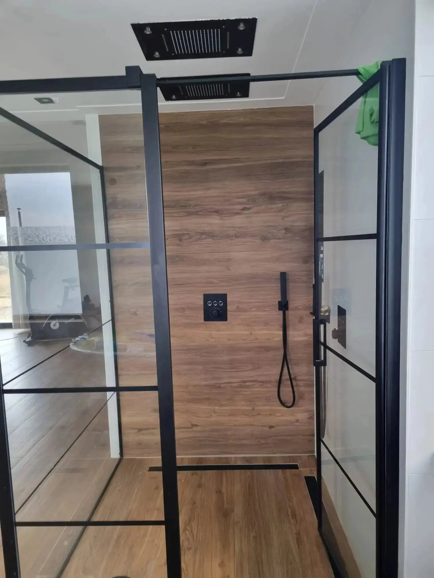 WEEK - PROMO: SaniSupreme SmartPulse Inbouw Plafond Thermostatische Doucheset Alicante 3 weg LED regendouche La Paz Mat Zwart