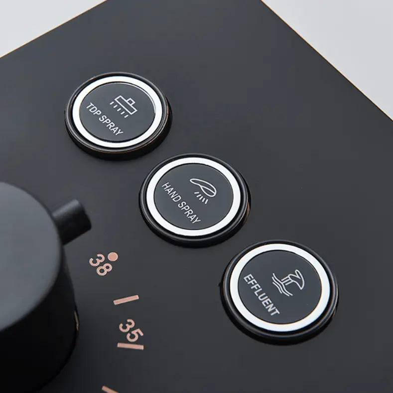 WEEK - PROMO: SaniSupreme SmartPulse Inbouw Plafond Thermostatische Doucheset Alicante 3 weg LED regendouche La Paz Mat Zwart