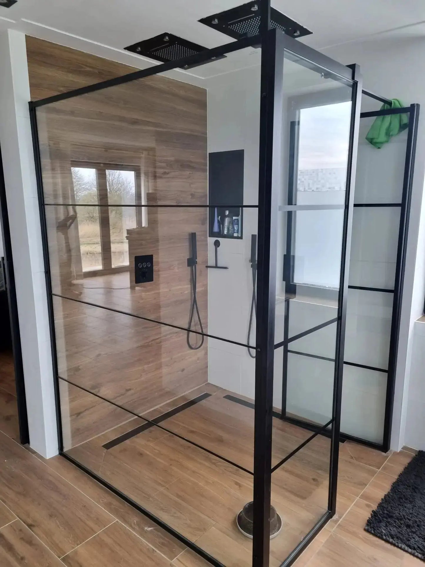 WEEK - PROMO: SaniSupreme SmartPulse Inbouw Plafond Thermostatische Doucheset Alicante 3 weg LED regendouche La Paz Mat Zwart