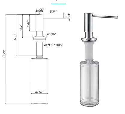 SaniSupreme® built-in soap dispenser brass stainless steel