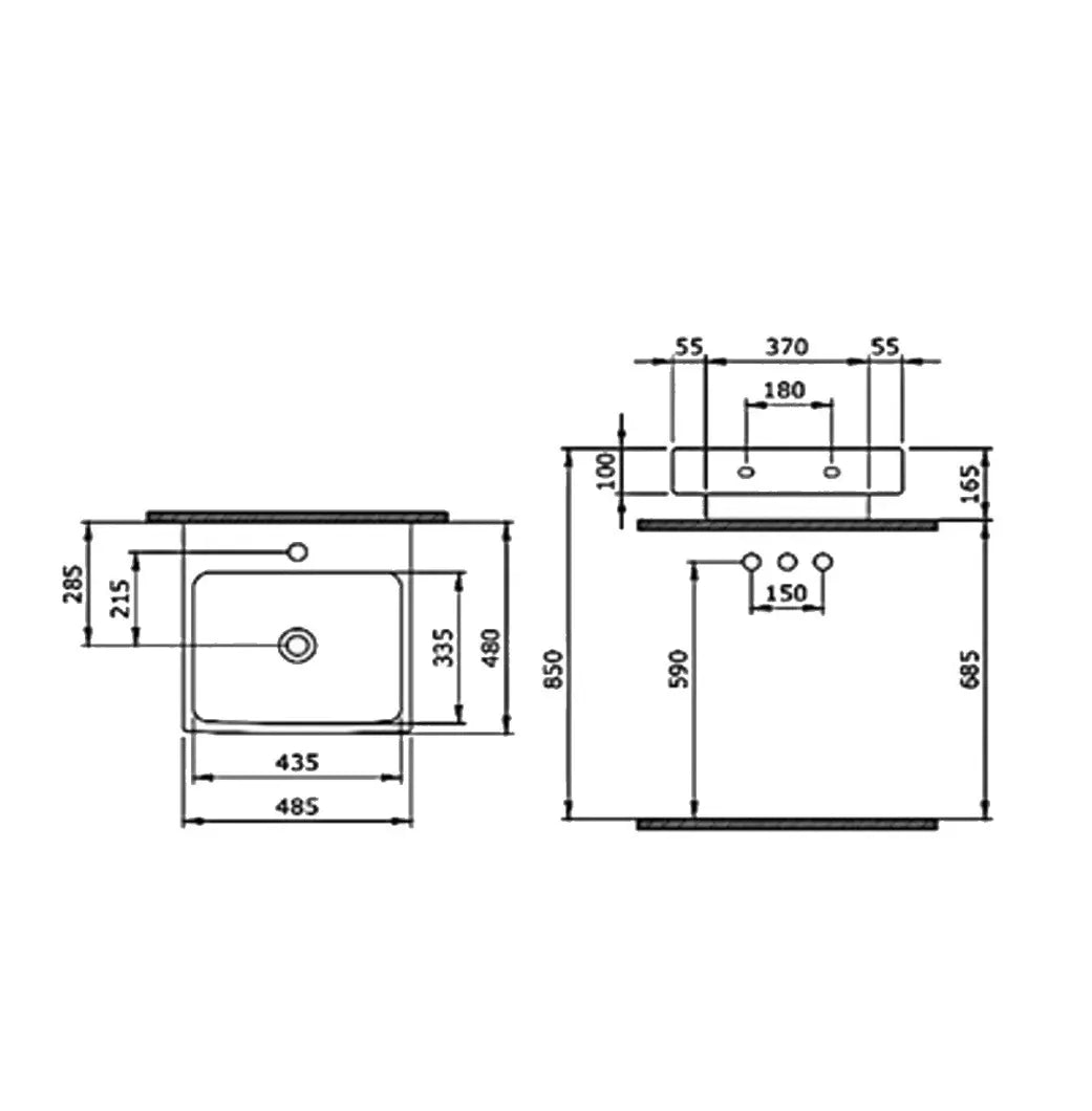 SaniSupreme Waskom Creavit Bocchi Superior Mat Wit 48 cm. Sanisupreme