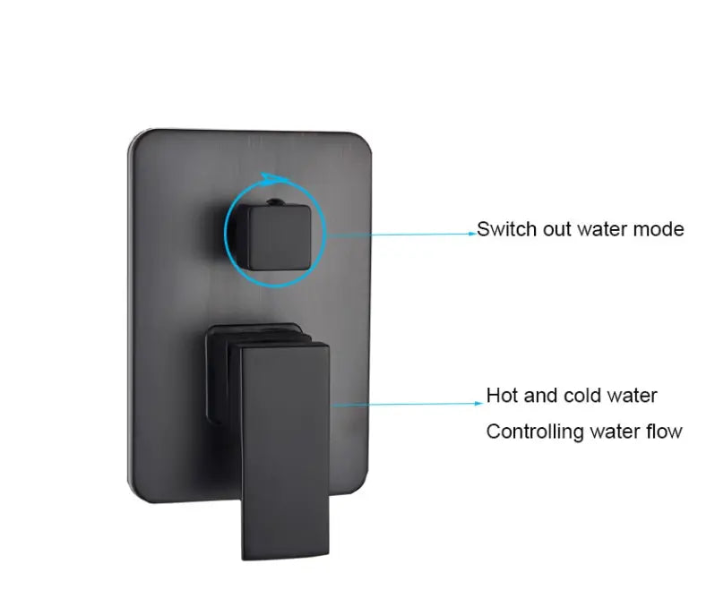 SaniSupreme Doucheset Bolivia Premium 10 inch 25 cm. regendouche vierkant 2-weg zwart inbouw Sanisupreme