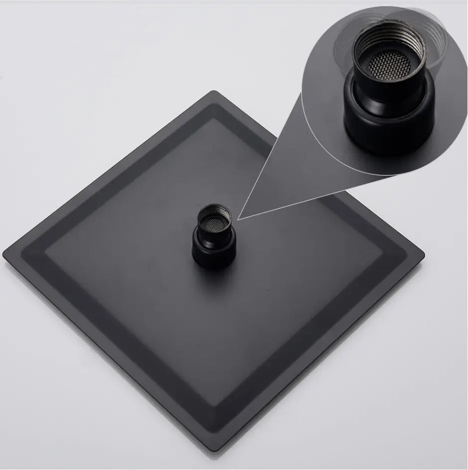 SaniSupreme Doucheset Bolivia Premium 10 inch 25 cm. regendouche vierkant 2-weg zwart inbouw Sanisupreme