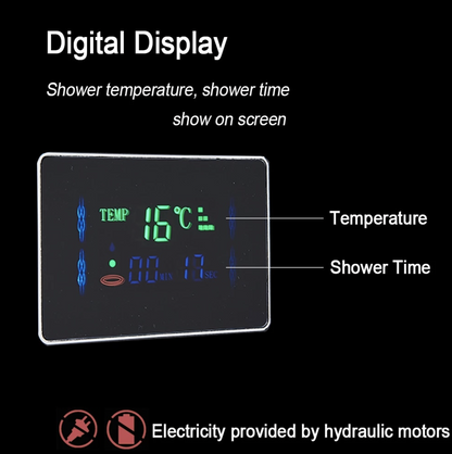 Colonne de douche Douche à effet de pluie SaniSupreme® Palermo LCD Premium noir mat