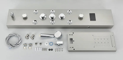 Tweedekans! Douchepaneel Opbouwdouche SaniSupreme® Sardinia LCD Premium mat zwart Sanisupreme