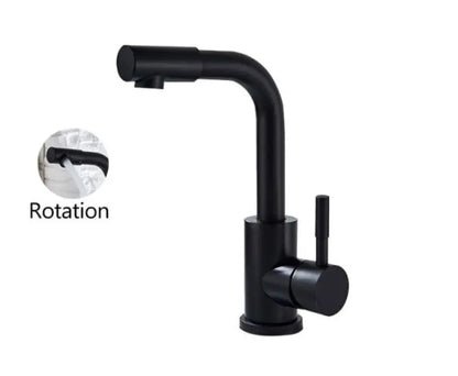 TWEEDEKANS SaniSupreme Wastafel designkraan Nordica met draaibare kop|opbouw|gebogen mengkraan| kompleet | mat zwart TK1 Sanisupreme