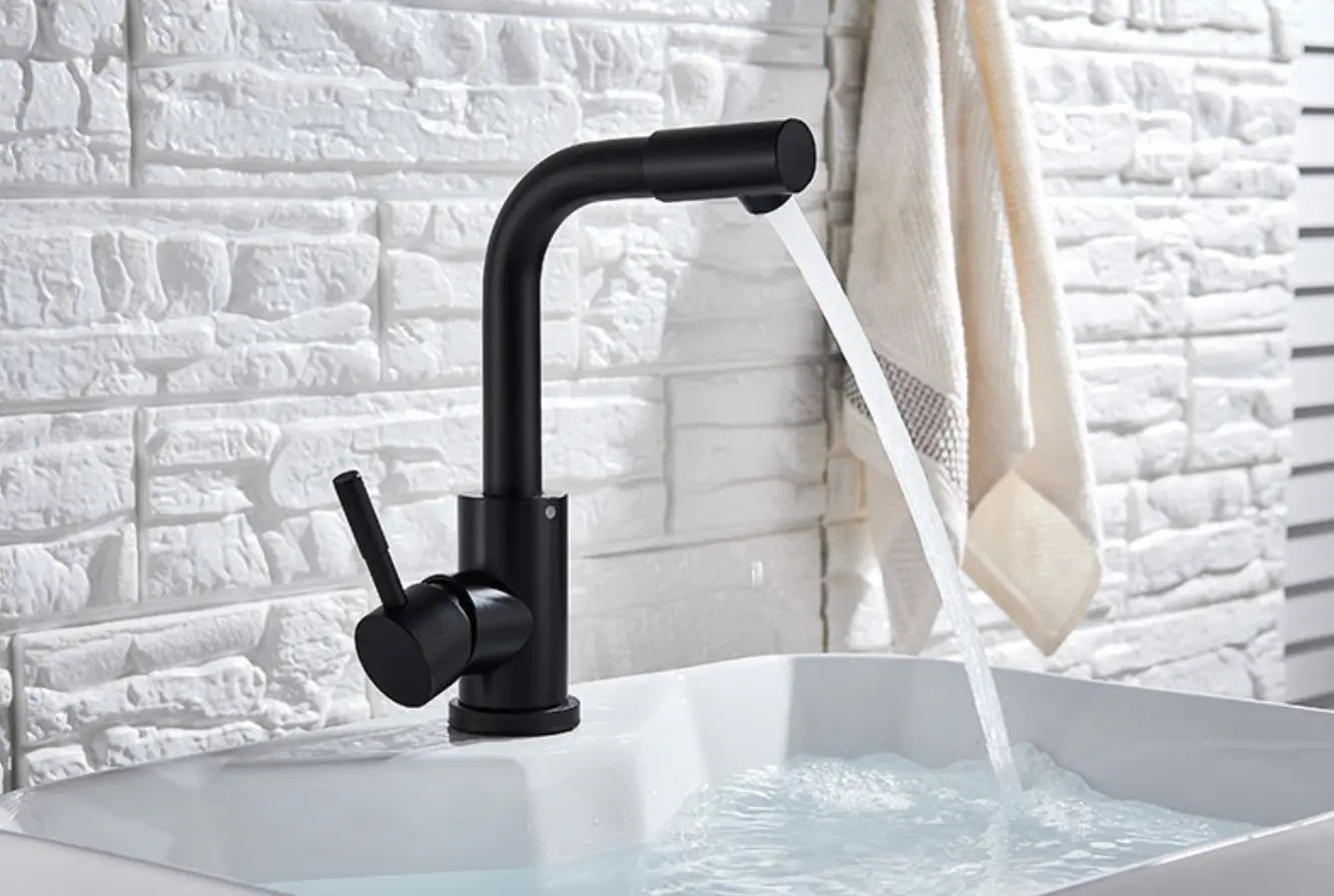 TWEEDEKANS SaniSupreme Wastafel designkraan Nordica met draaibare kop|opbouw|gebogen mengkraan| kompleet | mat zwart TK1 Sanisupreme