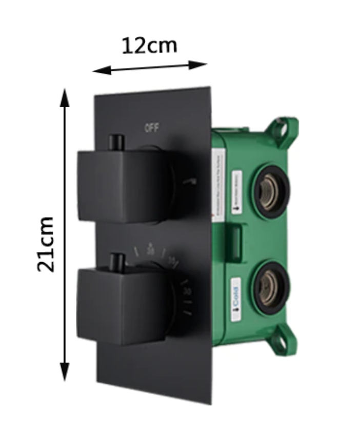 SaniSupreme® Blackline Thermostatic 2-way built-in system separate unit