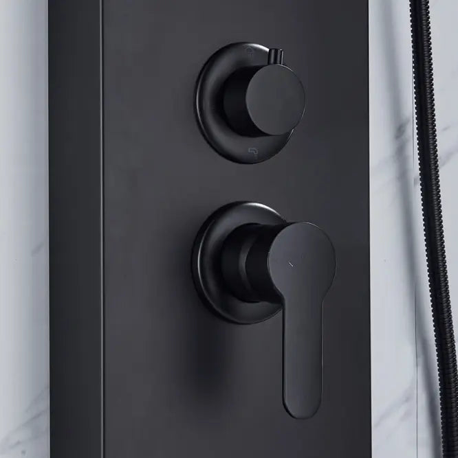 ACTIE Douchepaneel Regendouche SaniSupreme® Capri mat zwart met LED verlichting