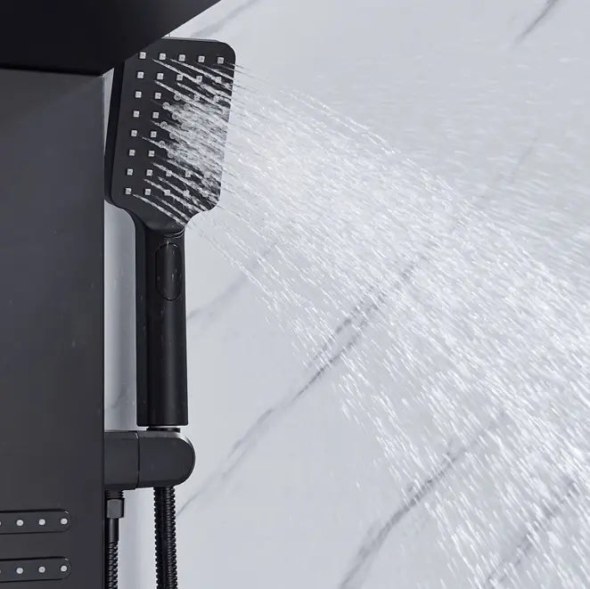 ACTIE Douchepaneel Regendouche SaniSupreme® Capri mat zwart met LED verlichting