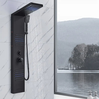 ACTIE Douchepaneel Regendouche SaniSupreme® Capri mat zwart met LED verlichting