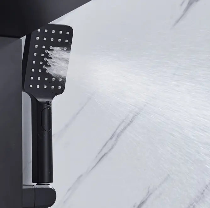 ACTIE Douchepaneel Regendouche SaniSupreme® Capri mat zwart met LED verlichting