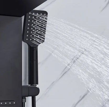 ACTIE Douchepaneel Regendouche SaniSupreme® Capri mat zwart met LED verlichting