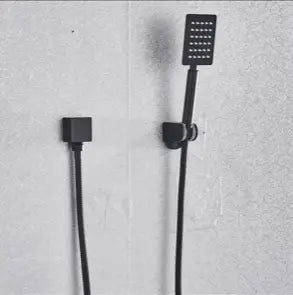 ACTIE: SaniSupreme Doucheset Inbouw Douchekraan Manhattan LCD Display Mengkraan 16 inch regendouche vierkant 2- weg zwart