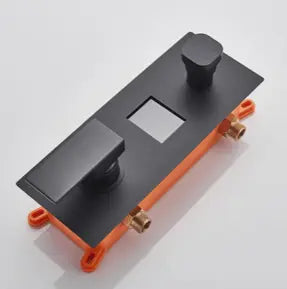 ACTIE: SaniSupreme Doucheset Inbouw Douchekraan Manhattan LCD Display Mengkraan 16 inch regendouche vierkant 2- weg zwart