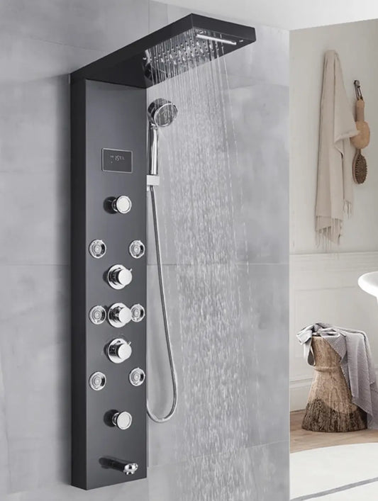 AKTIE Douchepaneel Opbouwdouche SaniSupreme® Sardinia LCD Premium mat zwart