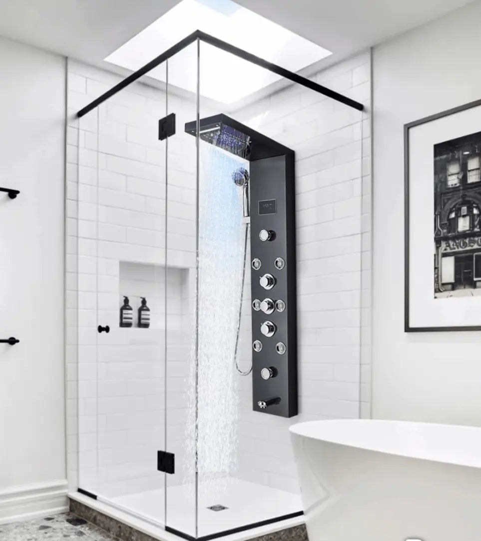 AKTIE Douchepaneel Opbouwdouche SaniSupreme® Sardinia LCD Premium mat zwart