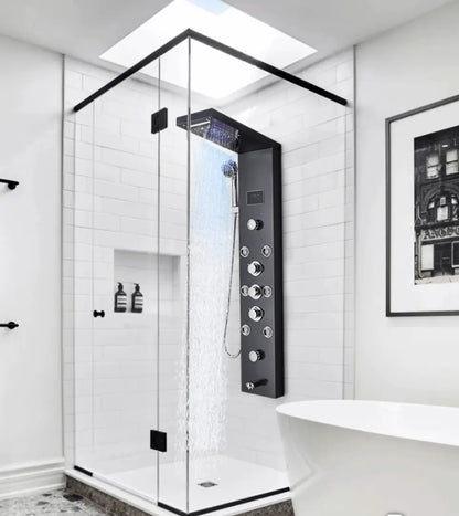 AKTIE Douchepaneel Opbouwdouche SaniSupreme® Sardinia LCD Premium mat zwart