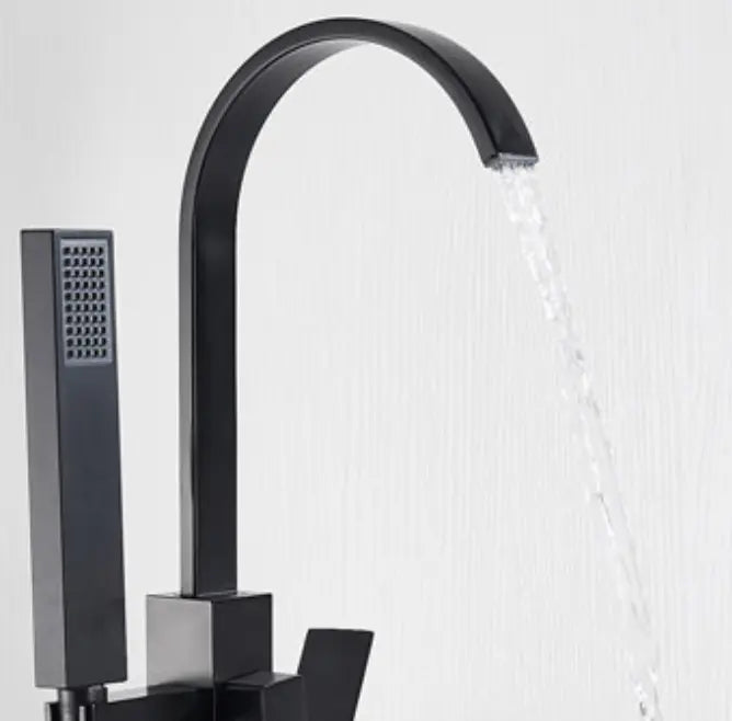 AKTIE SaniSupreme Badkraan Florence vrijstaand model met handdouche mat zwart