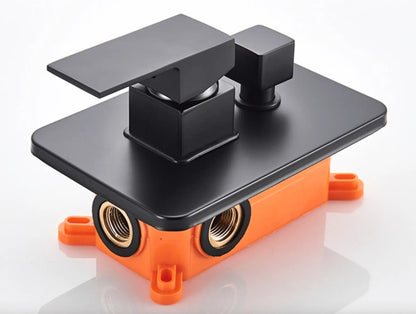 AKTIE SaniSupreme Doucheset Costa Rica 30 cm. regendouche vierkant 2 - weg zwart inbouw