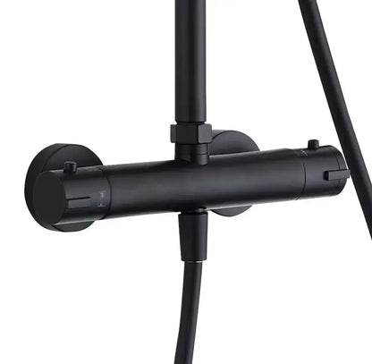 AKTIE SaniSupreme Livorno opbouw doucheset 8 inch regendouche thermostatisch mat zwart rond