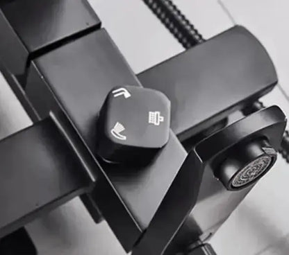 AKTIE SaniSupreme Milaan opbouw bad doucheset met baduitloop 25 cm. regendouche mat zwart vierkant