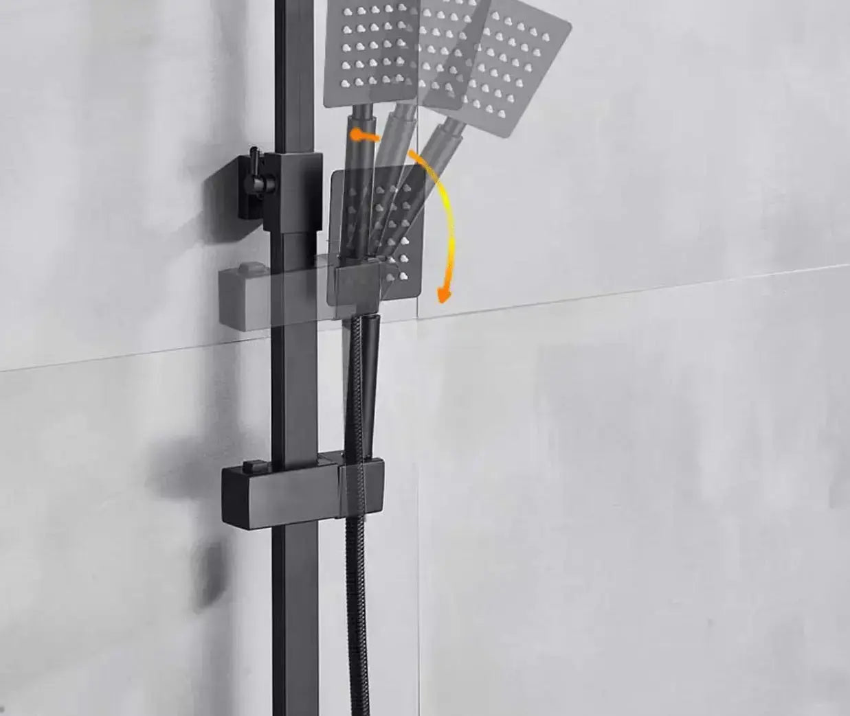 AKTIE SaniSupreme Milaan opbouw bad doucheset met baduitloop 25 cm. regendouche mat zwart vierkant