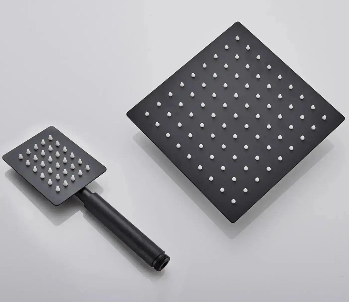 AKTIE SaniSupreme Milaan opbouw bad doucheset met baduitloop 25 cm. regendouche mat zwart vierkant