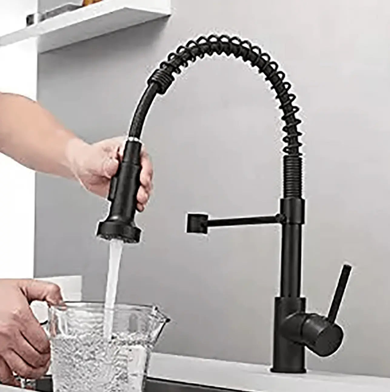 Creavit Aloni thermostatische keukenkraan met Sproeikop mat zwart