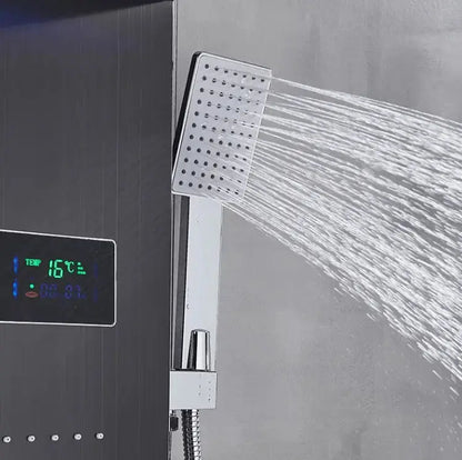 Douchepaneel Opbouwdouche SaniSupreme® Barcelona LCD mat zwart