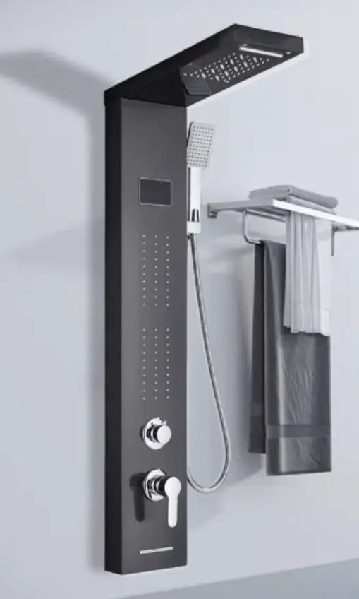 Douchepaneel Opbouwdouche SaniSupreme® Napoli LCD Premium mat zwart