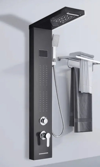 Douchepaneel Opbouwdouche SaniSupreme® Napoli LCD Premium mat zwart