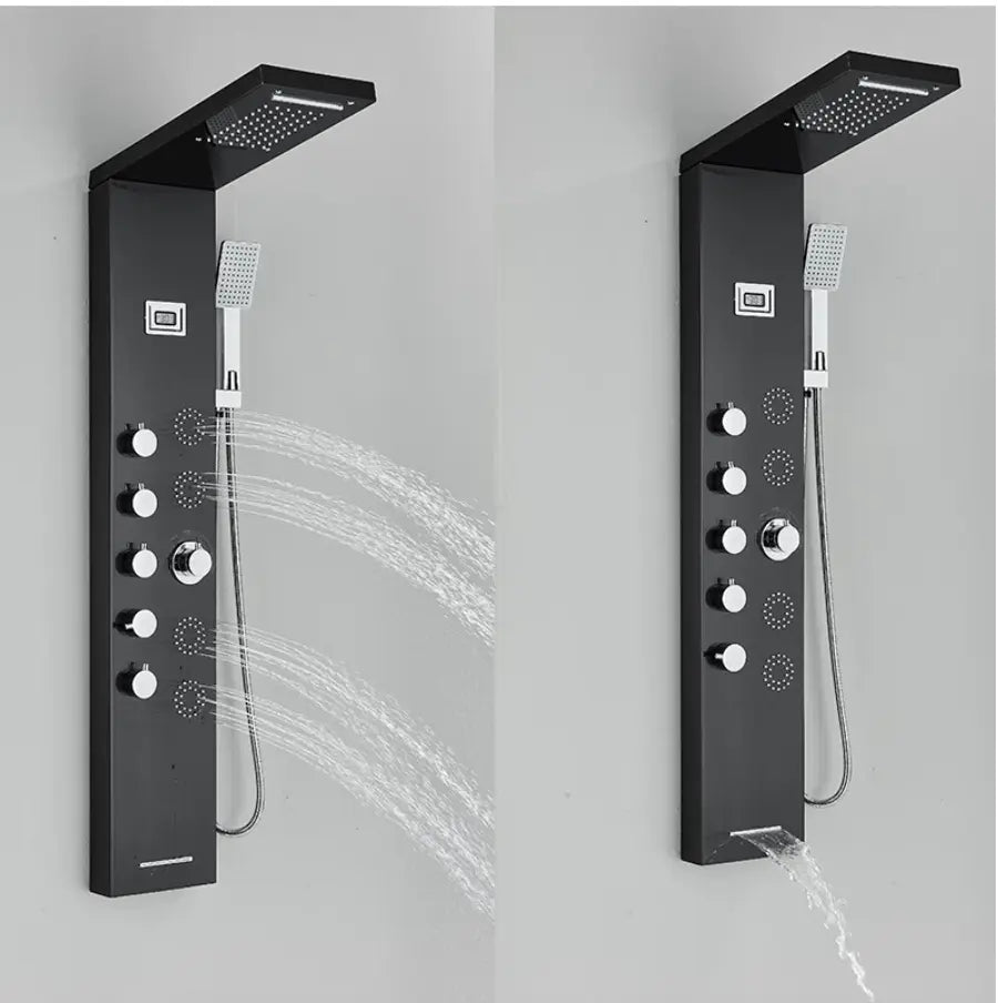 Douchepaneel Opbouwdouche SaniSupreme® Sardegna LCD Premium mat zwart