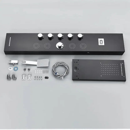 Douchepaneel Opbouwdouche SaniSupreme® Sardegna LCD Premium mat zwart