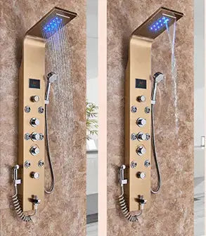 Douchepaneel Opbouwdouche SaniSupreme® Sicilie LCD Goud brushed