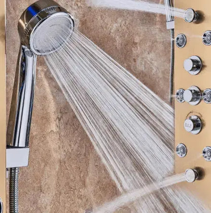 Douchepaneel Opbouwdouche SaniSupreme® Sicilie LCD Goud brushed