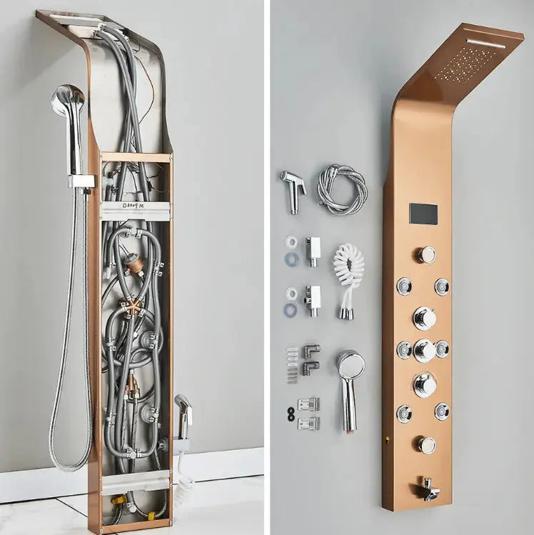 Douchepaneel Opbouwdouche SaniSupreme® Sicilie LCD Goud brushed