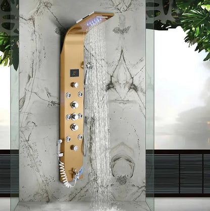 Douchepaneel Opbouwdouche SaniSupreme® Sicilie LCD Goud brushed