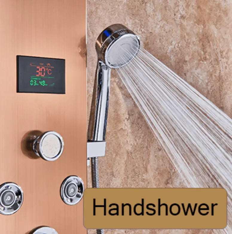 Douchepaneel Opbouwdouche SaniSupreme® Sicilie LCD Koper brushed