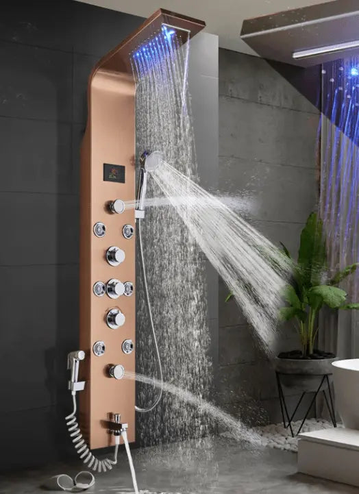 Douchepaneel Opbouwdouche SaniSupreme® Sicilie LCD Koper brushed