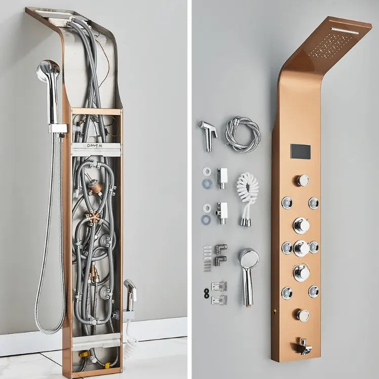 Douchepaneel Opbouwdouche SaniSupreme® Sicilie LCD Koper brushed