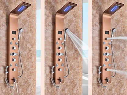 Douchepaneel Opbouwdouche SaniSupreme® Sicilie LCD Koper brushed