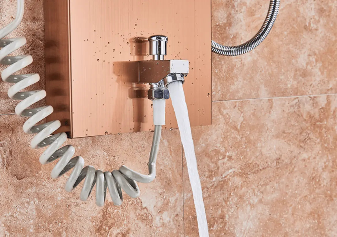 Douchepaneel Opbouwdouche SaniSupreme® Sicilie LCD Koper brushed