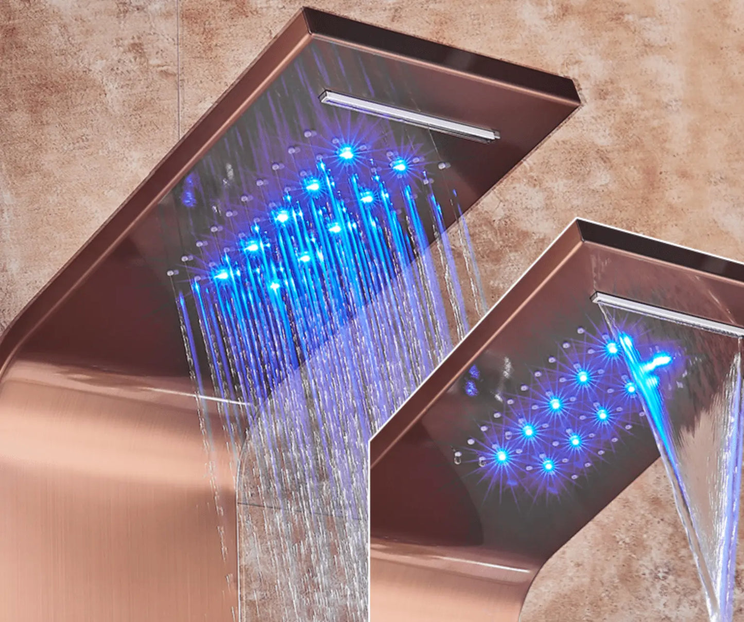 Douchepaneel Opbouwdouche SaniSupreme® Sicilie LCD Koper brushed