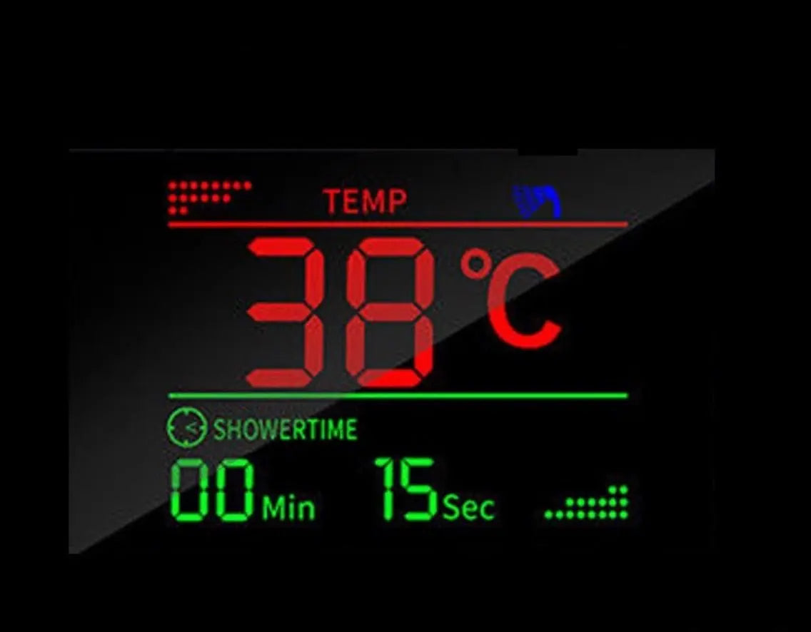 Douchepaneel Opbouwdouche SaniSupreme® Sicilie met hand - en voetendouche LCD Premium zilver brushed