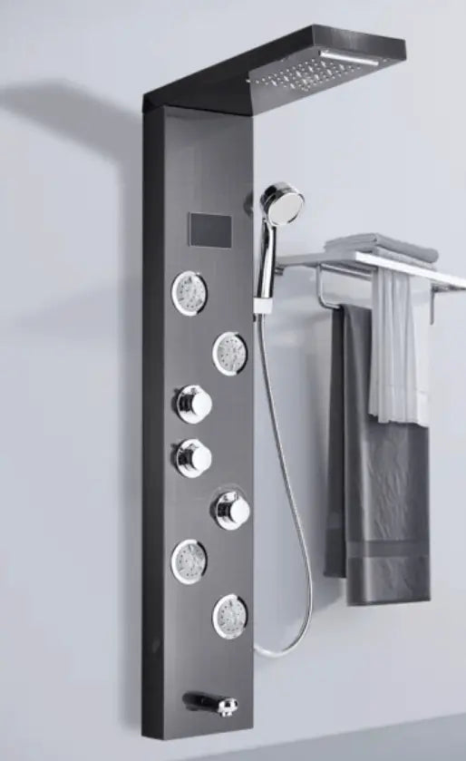 Douchepaneel Opbouwdouche SaniSupreme® Sorrento LCD Premium mat zwart