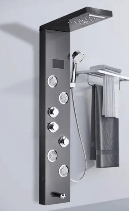 Douchepaneel Opbouwdouche SaniSupreme® Sorrento LCD Premium mat zwart