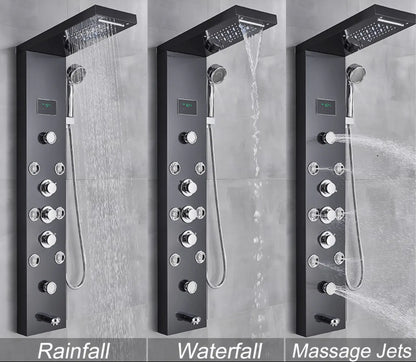 Douchepaneel Opbouwdouche SaniSupreme® Sorrento LCD Premium mat zwart