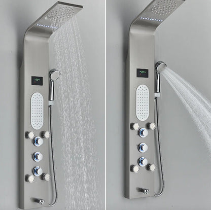 Douchepaneel Opbouwdouche SaniSupreme® Torino met hand - en voetendouche LCD Premium mat zwart