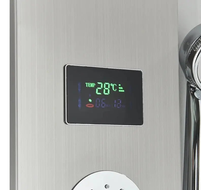 Douchepaneel Opbouwdouche SaniSupreme® Torino met hand - en voetendouche LCD Premium mat zwart